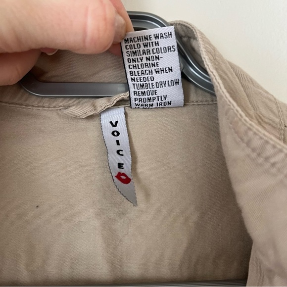 Utility zip jacket with tie waist pockets collared Y2K lightweight spring medium - Picture 5 of 9